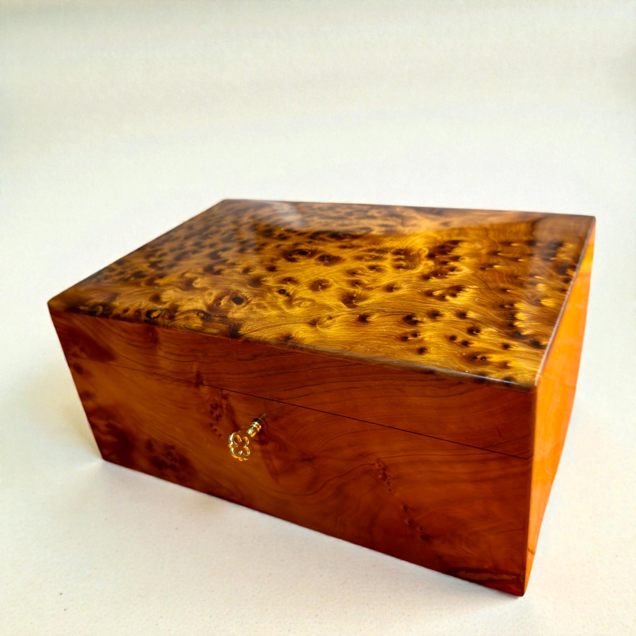 IMG_2170 Burl Wood Box Organizer With Lock