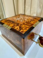 Jewelry Box Organizer - Handmade Thuya Wood Box With Lock - Image 5