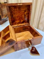 Jewelry Box Organizer - Handmade Thuya Wood Box With Lock - Image 8