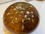 Round Thuya Wood Jewelry Box – Handmade Moroccan Wooden Box - Image 6