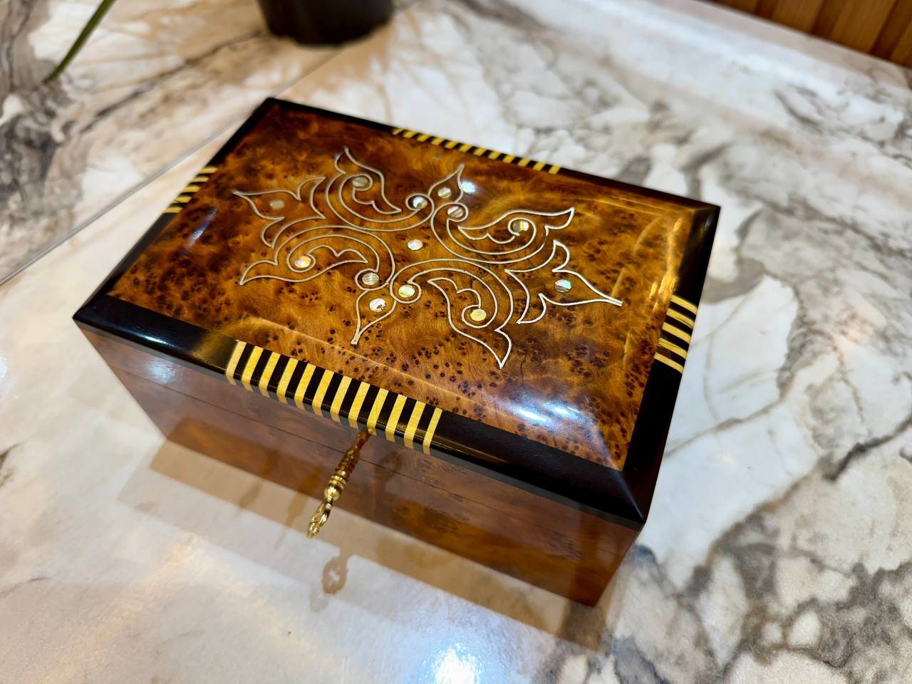 Handmade Wooden Jewelry Box, Thuya Tables & Sculptures | Luxury Jewelry Wooden Box 12 Wooden Memory Box