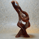 abstract wooden sculpture handcrafted from thuya wood