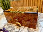Vintage Wooden Jewelry Box - Handmade Thuya Burl Box - Image 5