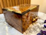 Vintage Wooden Jewelry Box - Handmade Thuya Burl Box - Image 2