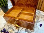 Vintage Wooden Jewelry Box - Handmade Thuya Burl Box - Image 8