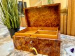 Vintage Wooden Jewelry Box - Handmade Thuya Burl Box - Image 7