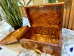 Vintage Wooden Jewelry Box - Handmade Thuya Burl Box - Image 9