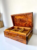 Large Wooden Jewelry Box – Handmade Thuya Wood Lockable Keepsake Box - Image 6